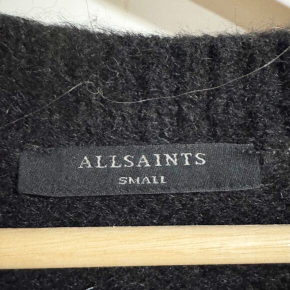 ALL SAINTS Ziggi V-Neck Sweater Women's Size Small Black/Chalk White Alpaca Bld - Picture 5 of 6